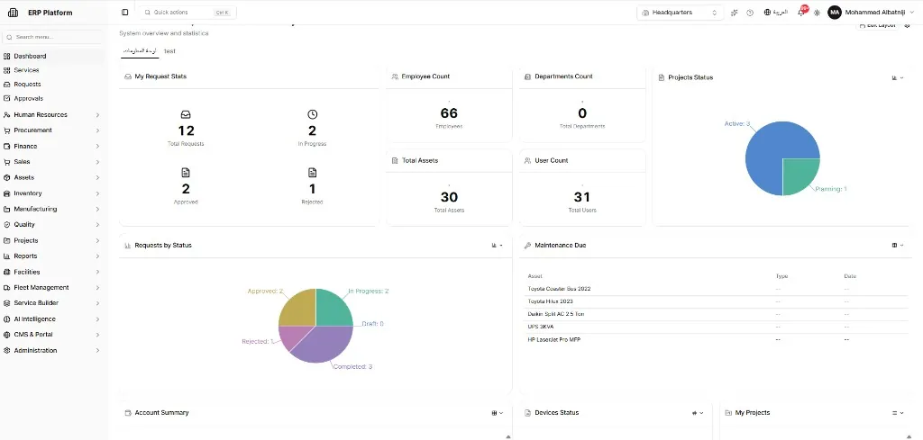 ERP Modular Platform
