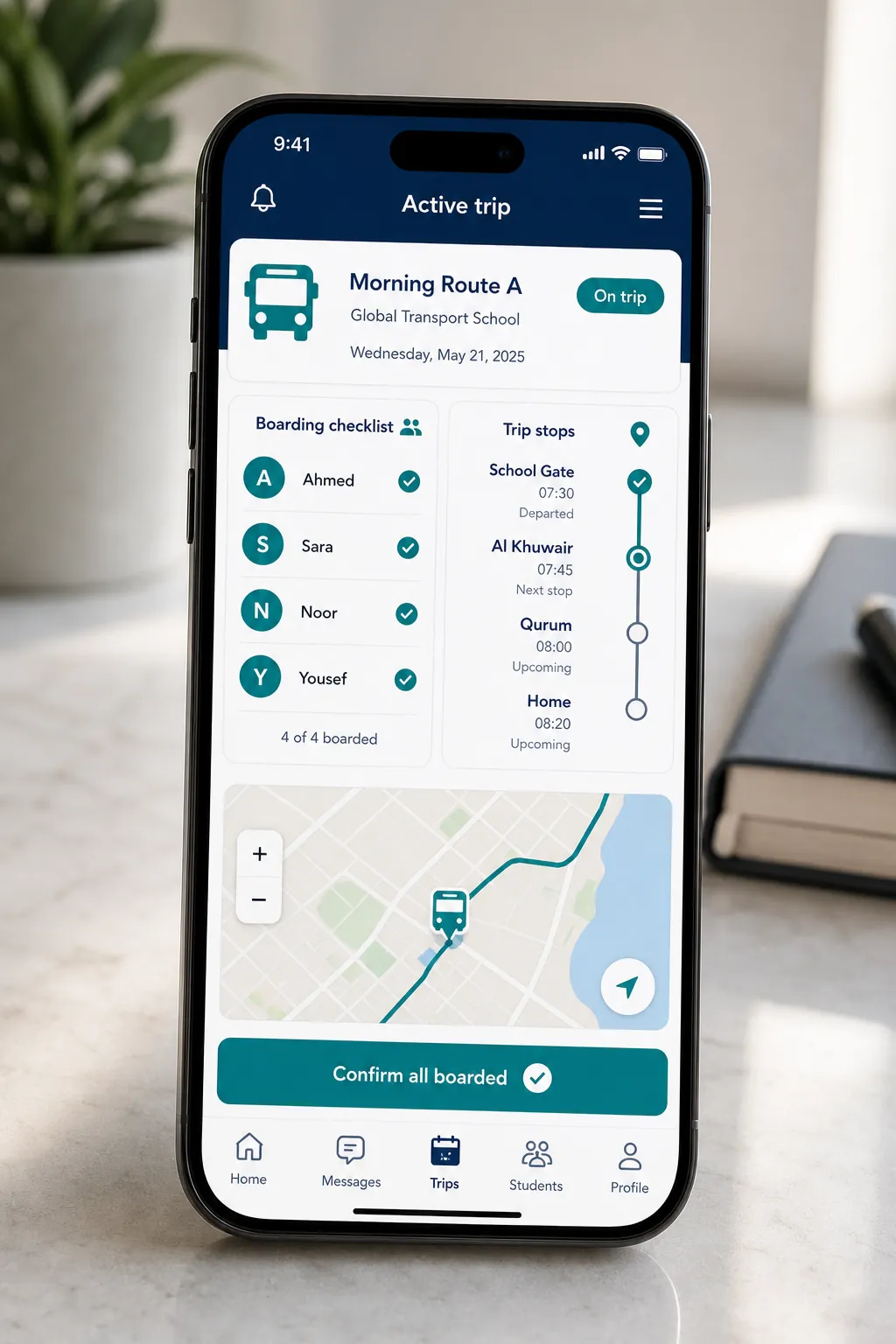 Bus — driver & trip control