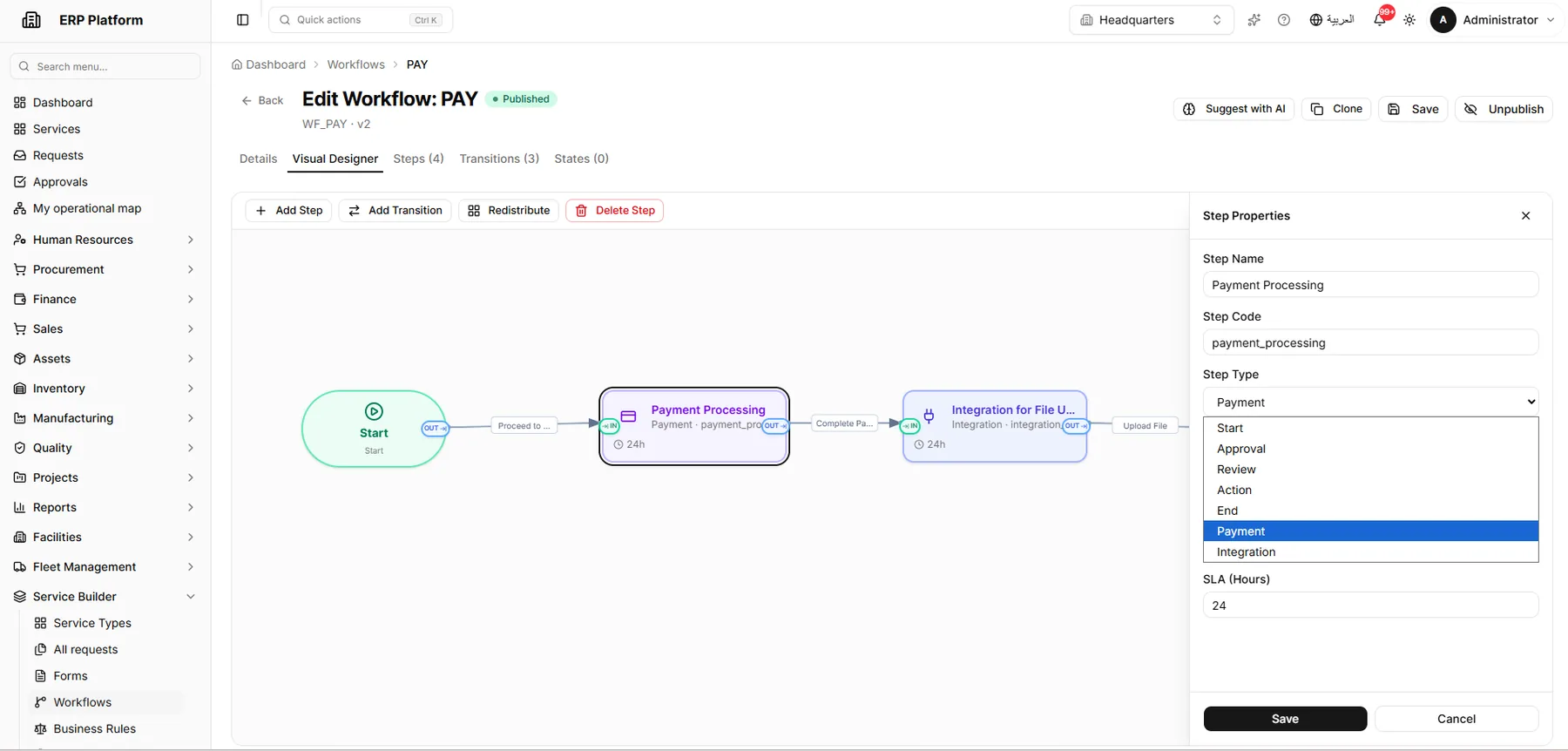 Visual workflow designer.