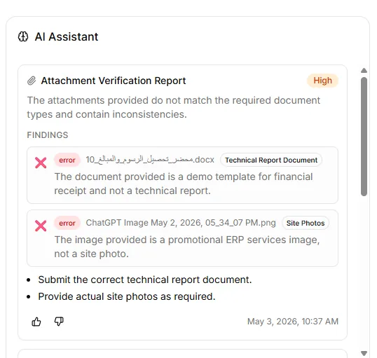 AI request insight, risk and recommendations.