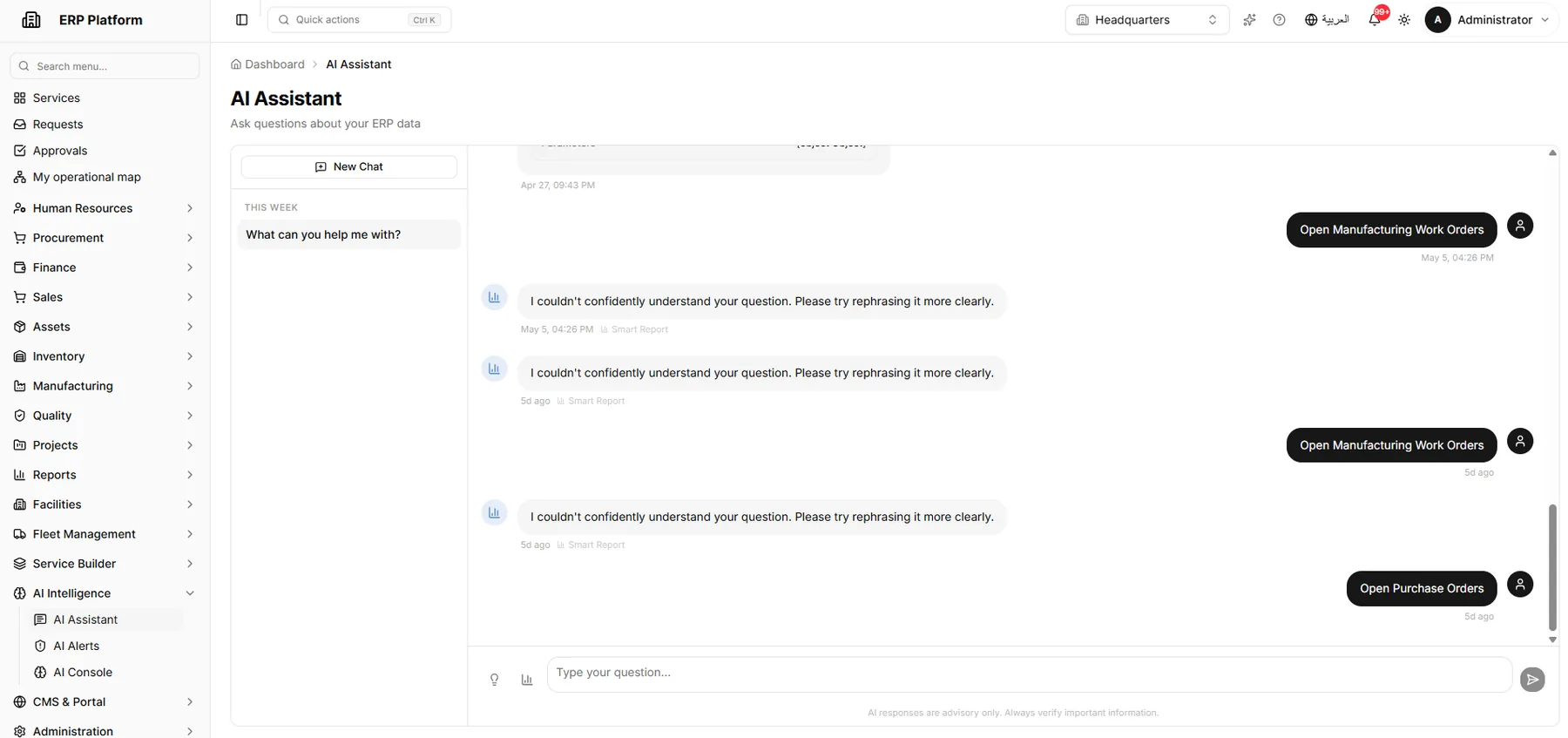 In-platform AI assistant.